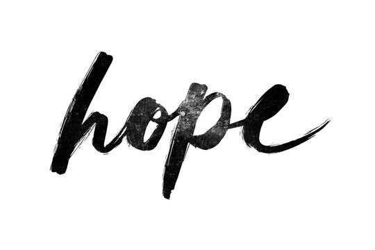 Hope word in playful handwritten font isolated on transparent background