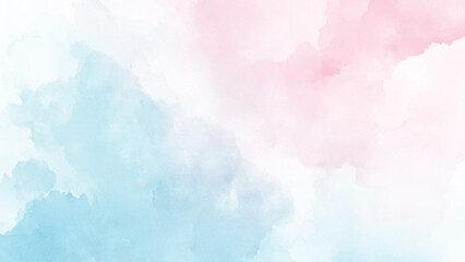 Naklejka premium blue watercolor paint background design with colorful orange pink borders and bright center, watercolor bleed and fringe with vibrant distressed grunge texture