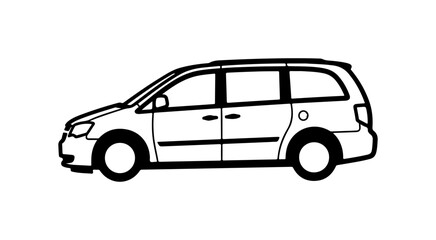 Fototapeta premium Minivan Side View Illustration