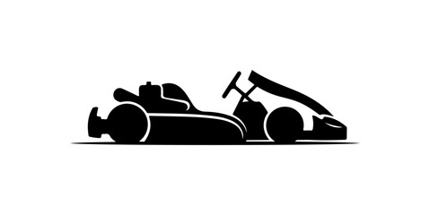 Black and White Race Car Silhouette © Tamim