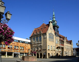 Historical Market Square in the Old Town of B&uuml;ckeburg, Lower Saxony