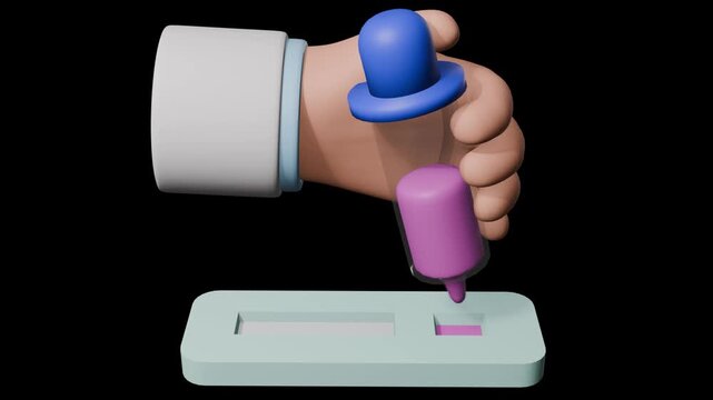 Close-up video of a doctor&rsquo;s hand holding a rapid antigen test kit and dropping liquid sample onto the test device. 