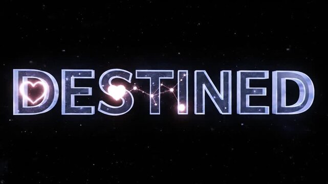 Glowing destined text effect with stars and light