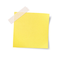 Sticky note reminder. Post it note paper. Yellow sheets for notes isolated with clipping path on background.