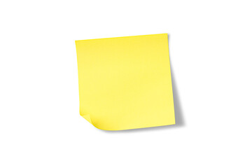 Sticky note reminder. Post it note paper. Yellow sheets for notes isolated with clipping path on background.