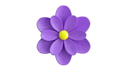 Obraz premium 3D Purple Flower with Yellow Center