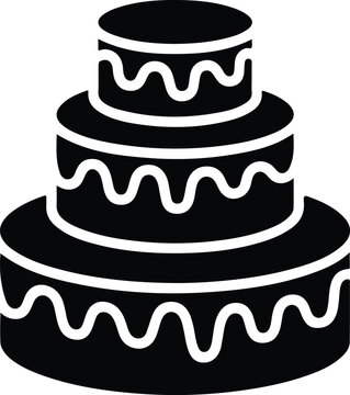 Three tier wedding cake icon design