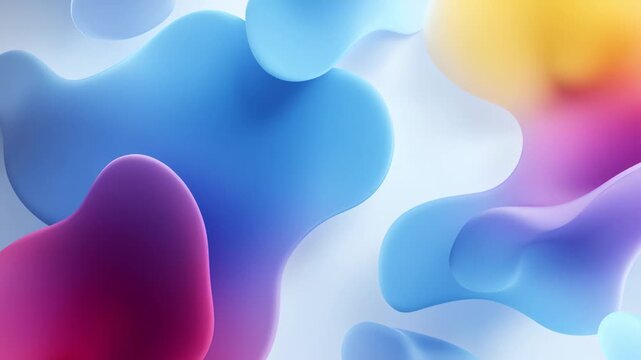 Soft colorful abstract blobs with smooth gradients creating a clean modern background for digital design and motion graphics