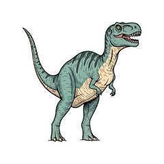 Obraz premium Tyrannosaurus rex cartoon character isolated on white background digital illustration