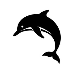 Fototapeta premium Playful Dolphin In Motion With Flowing Shape And Ocean Wildlife Style On white Background Line Art Vector illustration