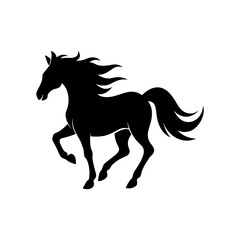 Obraz premium Horse In Motion With Strong Body Form And Freedom Energy Concept On white Background Line Art Vector illustration