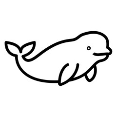 Obraz premium Beluga Whale Vector Icon