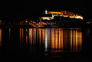 Night view of the Petrovaradin fortress, Novi Sad, Serbia