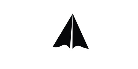 Fototapeta premium Minimalist Paper Plane Icon - Send Message and Telegram Interface Symbol