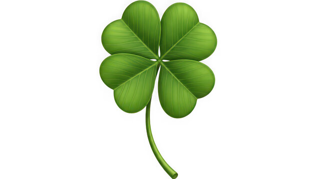Four-leaf clover isolated on transparent background