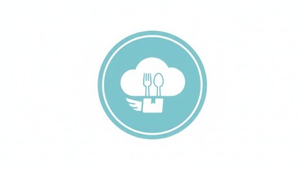 Online food delivery and cloud kitchen service icon for modern culinary businesses