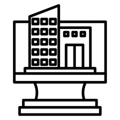 Virtual Office Vector Icon