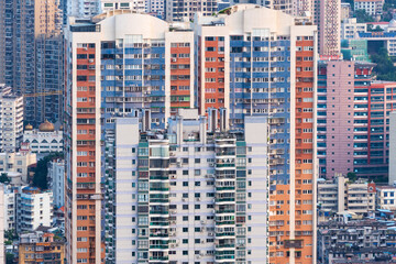 Xiamen Cityscape with Colorful Residential Apartment Towers © PhanThi