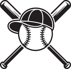 Baseball Bats and Ball Logo &ndash; Classic Sports Team Emblem Design
