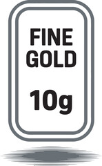 Fine Gold 10g Bar Icon &ndash; Precious Metal Investment Label Design