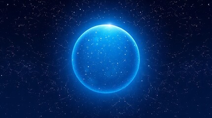 Obraz premium Celestial pixel sphere illuminating a deep night sky filled with stars, retro video game style, 8-bit purity