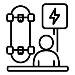 Obraz premium Electric Skateboard Rental Vector Icon