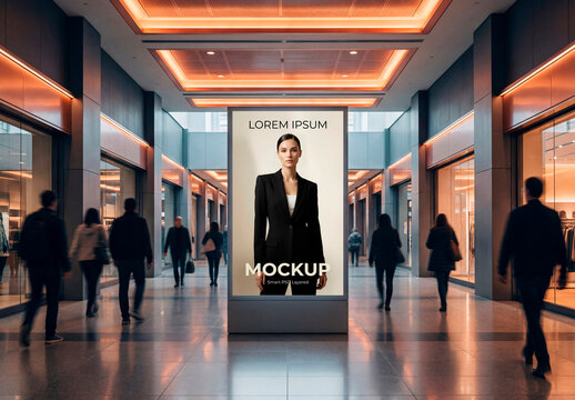 Busy Mall Advertising Display