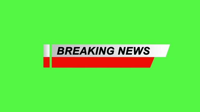 Breaking news title green screen video 4k.
