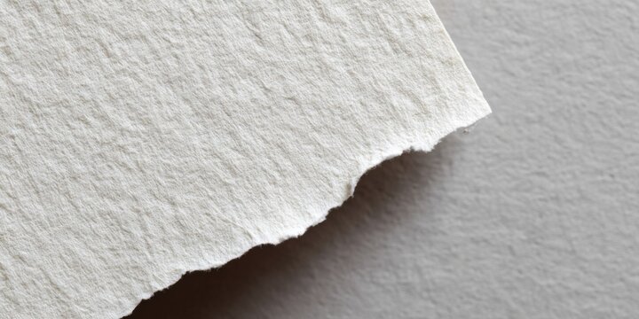 Close-up of rough edged textured white paper