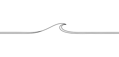 Ocean wave abstract line art drawing graphic design element black curvilinear smooth line © Nipun Mitra123