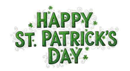 Fototapeta premium Happy st. patrick's day isolated on transparent background