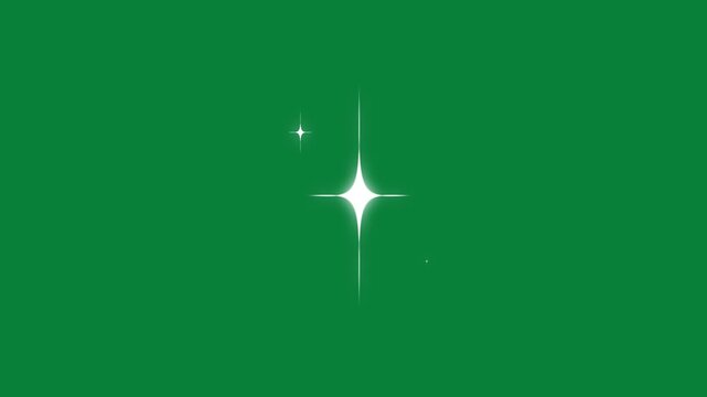 Glowing glitter particle trail with magic sparkles and twinkle stars, fairy dust shimmer line, curved stars motion, twinkling stars animation, flat vector doodle sparkle on green screen background
