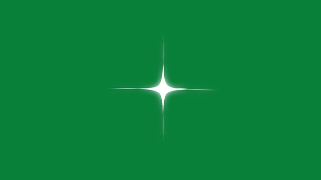 Magic dust sparkle effect, twinkling stars animation, fast line glitter motion, white cartoon blinking stars, flat vector doodle sparkle, 2D twinkle effect on green screen background. 4k video