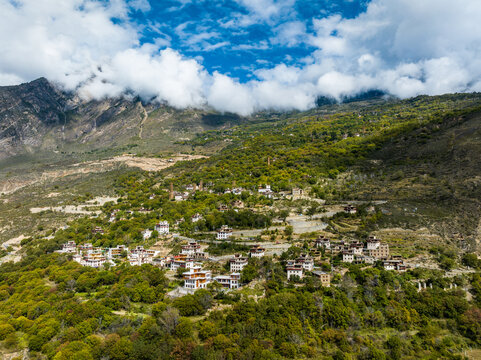 Ancient Mountain Village in Sichuan Province, Damba County
