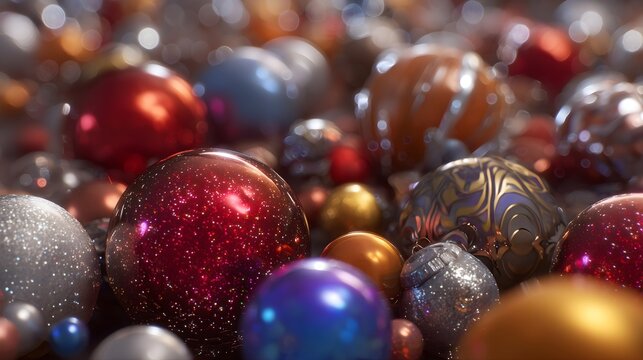 Holiday-themed holographic workflow &ndash; hyper-detailed microtext christmas balls