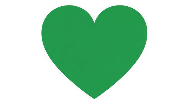 Green heart icon isolated on transparent background