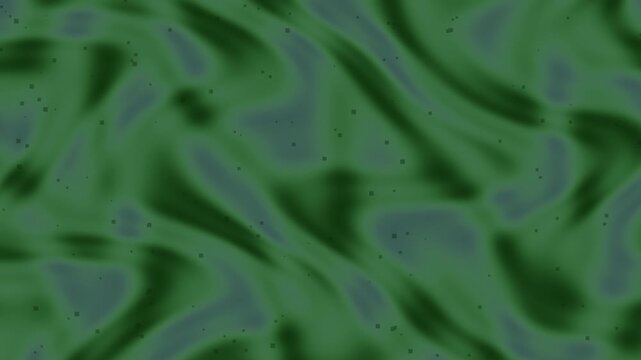Abstract green fluid background featuring sharp waves and drifting square shapes in a seamless motion loop