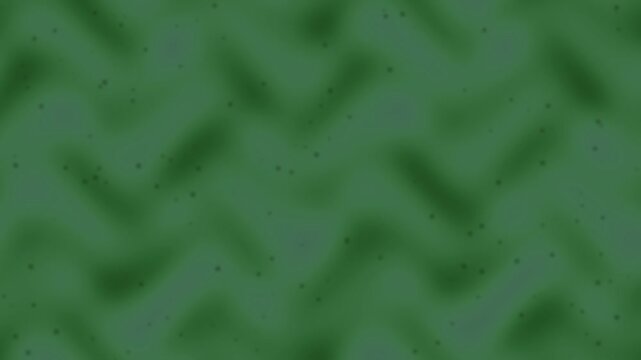 Smooth zig-zag green plasma waves with soft floating square dots for abstract tech backgrounds
