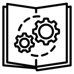 Operations Playbook Icon Line Vector Illustration