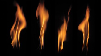 Fototapeta premium fire control. A collection of flames isolated on a black background, with dramatic lighting effects, a laboratory safety poster designed specifically for STEM education and laboratory safety posters.