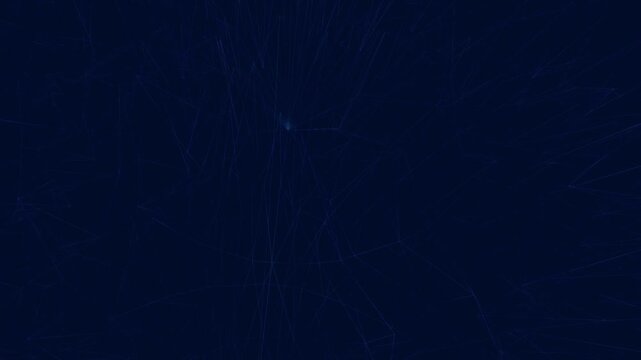 High-resolution abstract image of overlapping blue digital mesh lines forming a web-like geometric structure across a navy backdrop with a soft futuristic glow effect