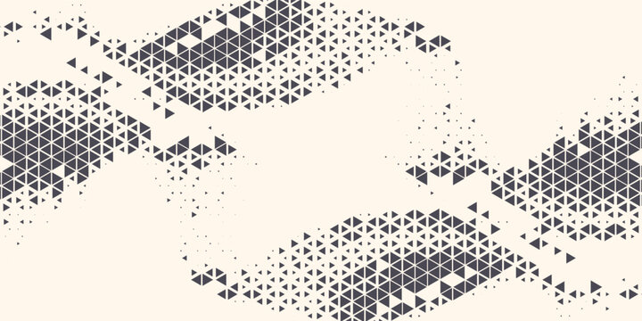 Triangle Shapes Vector Abstract Geometric Technology Oscillation Wave Isolated on Light Background. Halftone Triangular Retro Simple Pattern. Minimal 80s Style Dynamic Tech Wallpaper