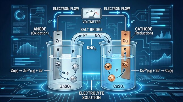 Electrochemistry Experiment Setup With Electrolysis Cell And Electrodes