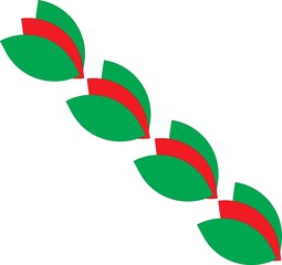 Fresh green cannabis leaves with red stems isolated on white background for medical or legal use