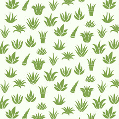 Aloe vera flyps modern silhouette icon illustration seamless pattern