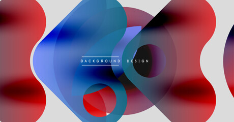 Obraz premium Abstract fluid shapes overlap. Red, blue hues blend creating dynamic visual effect. Modern design element for backgrounds.