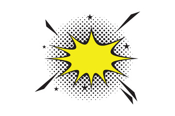 Speech Bubble icon with sunburst, halftone with Speech Bubble icon. Speech bubble comic icon, flat Cloud message box, speech bubbles collection.