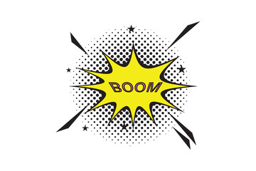 Speech Bubble icon with sunburst, halftone with Speech Bubble icon. Speech bubble comic icon, flat Cloud message box, speech bubbles collection.