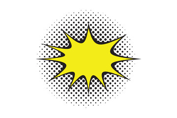 Speech Bubble icon with sunburst, halftone with Speech Bubble icon. Speech bubble comic icon, flat Cloud message box, speech bubbles collection.