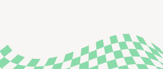 Green and White Checkered Pattern Background.